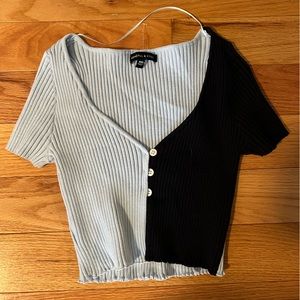 Light Blue/Dark Blue Kendall & Kylie Knitted Shirt